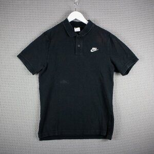 Nike White Tag Black Polo Button Up Shirt